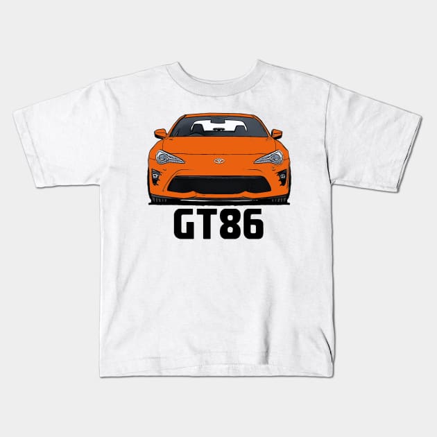 Toyota GT86/Subaru BRZ - Orange Kids T-Shirt by Woreth